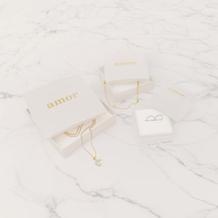 AMOR Rose Gold Coloured Sterling Silver Drop Earrings